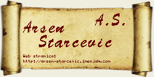 Arsen Starčević vizit kartica